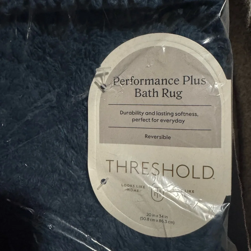 Threshold 100% Cotton Reversible Performance Bath Rug Jericho Bay Teal 20 X 34”